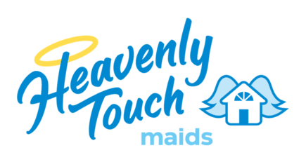 Heavenly Touch Maids logo featuring a stylized home with wings and halo, representing professional residential and commercial cleaning services