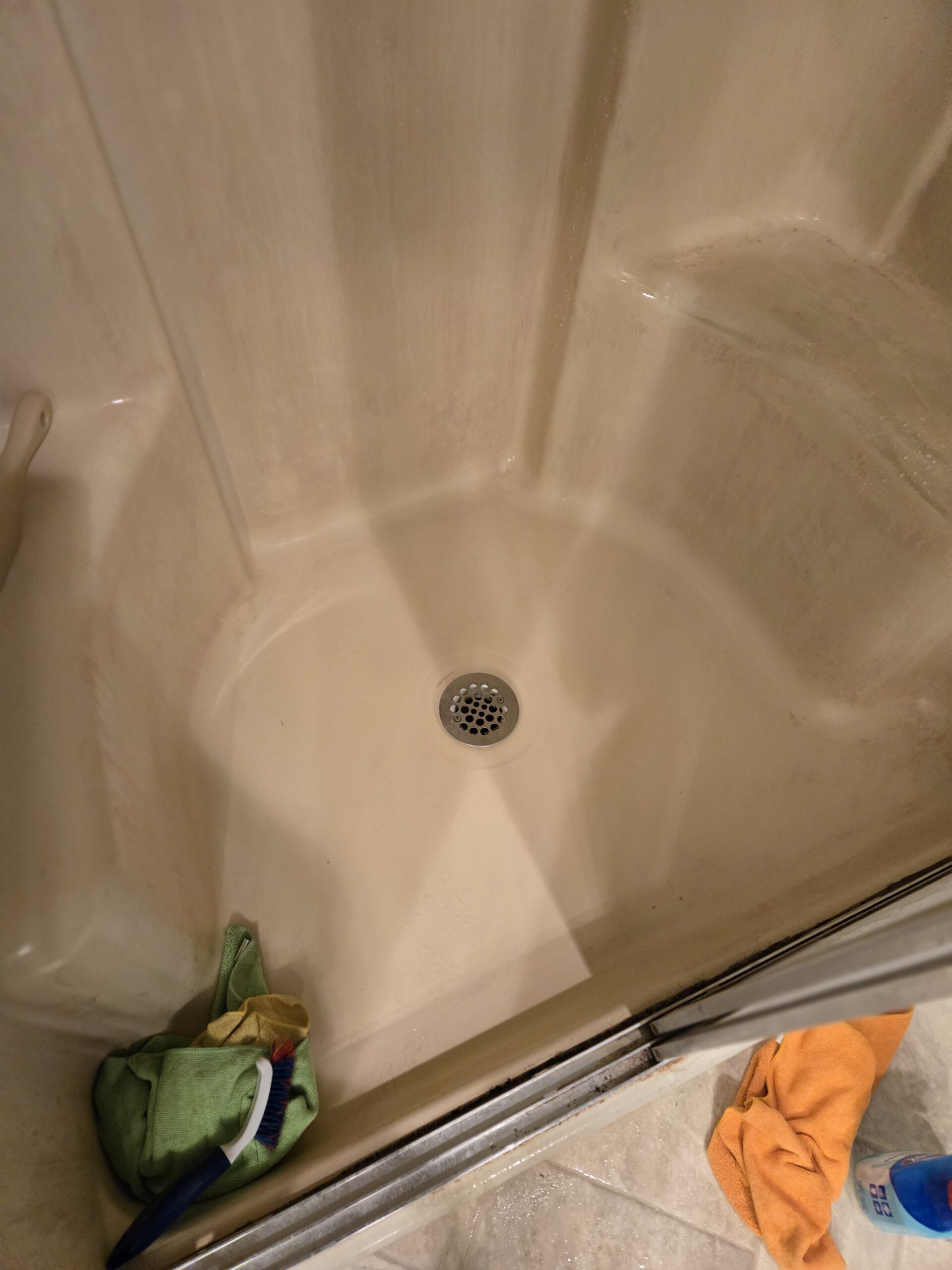 Ancient Grime on Shower Floor, made brand new. - After