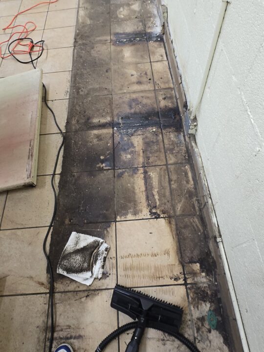 Dirty Floors Cleaned by Steamer - Before