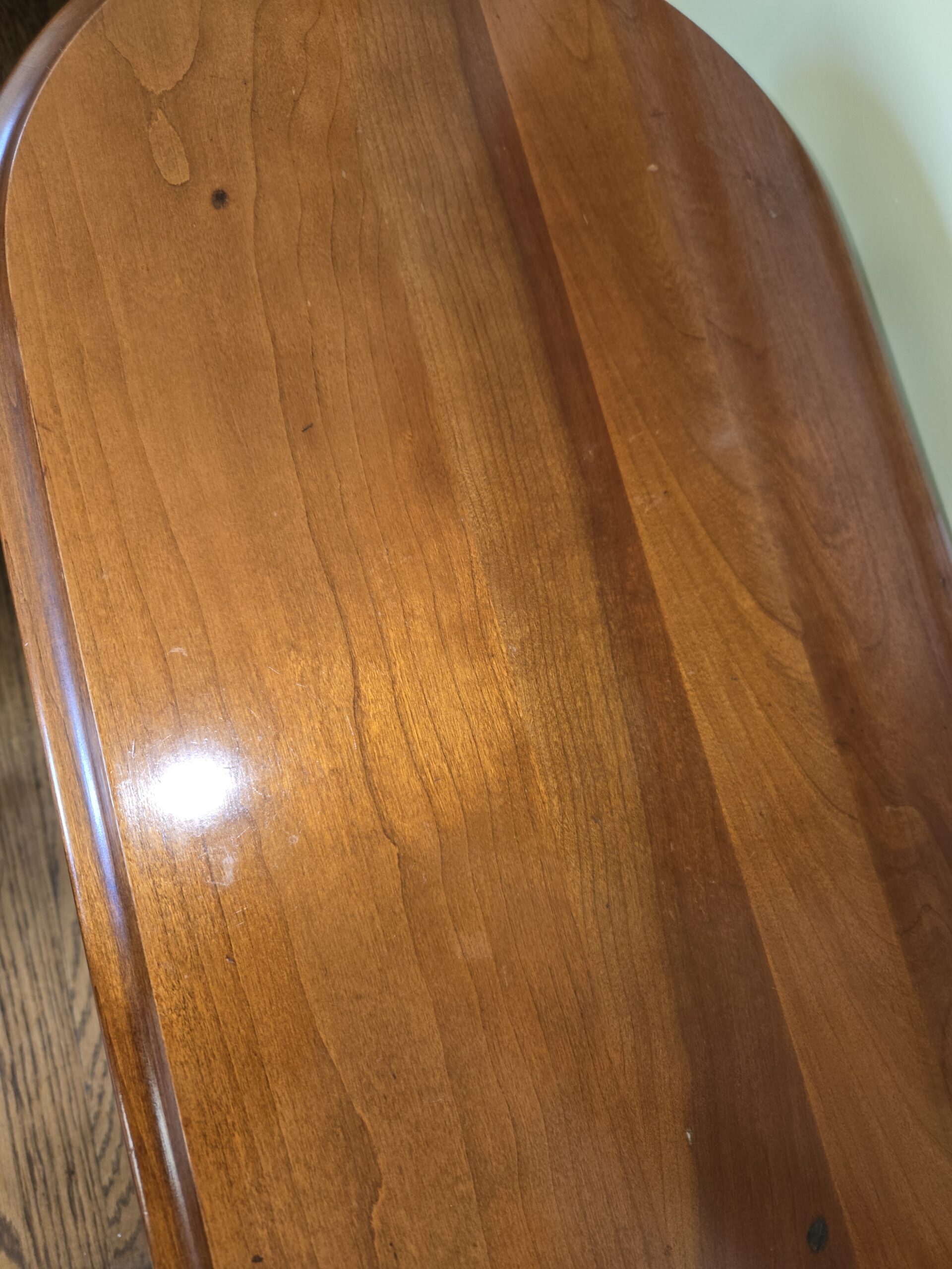 Table polished with lemon oil - After