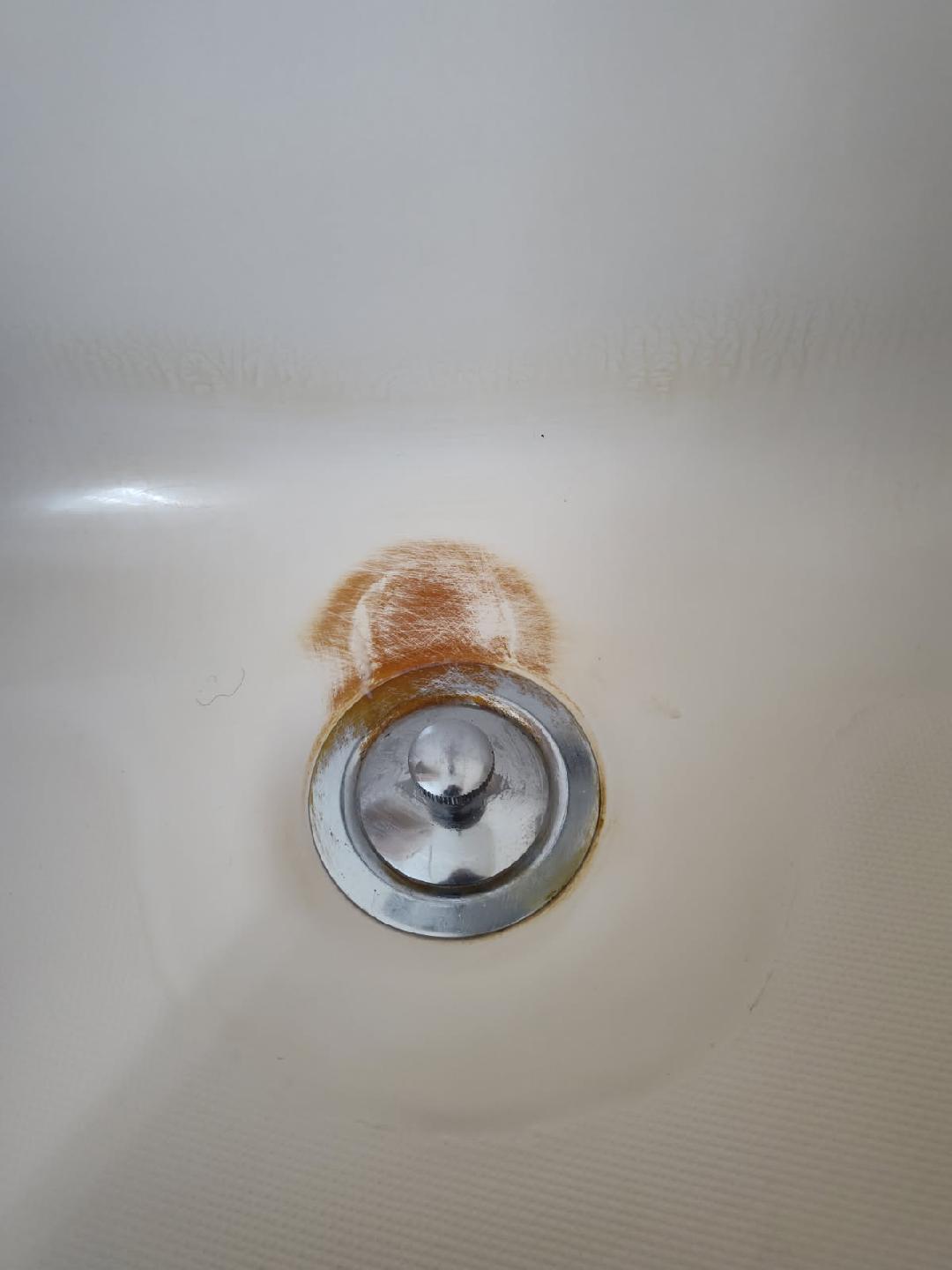Rust Removal on Drain - Before